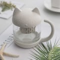 Miniatyrbilde 1 av 4: Søt tegneseriekatteglass sitrontekopp Valley Fiber kreativ filterkopp