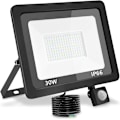 Pikkukuva 1 / 3: Ulkokäyttöön tarkoitettu LED-valonheitin liiketunnistimella 30W, 3000LM LED-valonheitin, lämmin valkoinen 3500k IP66 vedenpitävä ulkokäyttöön tarkoitettu LED-kohdevalaisin puutarhaan, autotalliin, pihalle