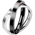 Miniatyrbillede 3 af 4: Anti Angst Ringe Til Kvinder Mænds Stabelbar Kryds Ring (sort, størrelse 7)