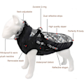 Miniatyrbillede 3 af 5: Vandtæt reflekterende vinterfrakke til hunde med justerbar vest til små til mellemstore hunde (3XL, sølv)