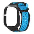 Miniatyrbilde 5 av 8: Reservearmbånd med deksel for Honor Watch 4 Silikon PC Multi Huller Justerbare Beskyttende Armbånd Deksel Svart Blå