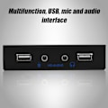 Miniatyrbillede 3 af 8: USB2.0 HDAUDIO Floppy Frontpanel 3,5' 9Pin til 2 USB2.0 Interface med Mic Audio