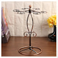 Miniatyrbillede 5 af 5: Metal Vin Glas Holder med Scrollwork Design - Bordplade Stemware Opbevaringsstativ