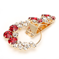 Pikkukuva 1 / 8: Rhinestone Crystal Buckle Flower Round DIY Vaatteiden ompelutarvikkeet Lisävarusteet Punainen Pyöreä