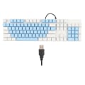 Miniatyrbild 1 av 8: 104 tangenter Mekaniskt speltangentbord 28 Bakgrundsbelysningslägen Blå Switch Plug and Play RGB Trådbundet datortangentbord för Windows för Linux Blå Vit