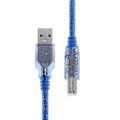 Miniatyrbilde 2 av 5: Høyhastighets Transparent Blå USB 2.0 Skriverkabel Type A Hann til Type B Hann DuaF-F