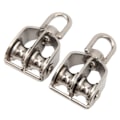 Miniatyrbillede 2 af 8: 2 stk. løfte dobbelt remskive blok heavy duty rustfrit stål rulle M15 wire reb kran hængende 35KG belastning