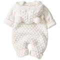 Miniatyrbilde 2 av 5: Strikket babyjente hettegenser jumpsuit