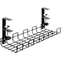 Miniatyrbillede 1 af 5: Kabelbakke til under skrivebord, opbevaringshylde til hjemmet, sort