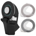 Miniatyrbillede 1 af 8: Mini manuel tapemaskine Dekorativ farvet ABS 3D prægebånd 9 mm til håndbog Sort