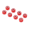 Miniatyrbilde 2 av 8: 8 stk. låsemutter i aluminiumlegering med nylonfôr M2 sekskant låsemutter for Axial Scx24 1/24 RC-modeller rød