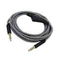 Miniatyrbillede 1 af 8: Hovedtelefonkabel med volumenkontrol Justerbart gaming headsetkabel med tuning gear til Astro A10 A40 A30 6,6 fod Sort hvid