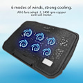 Miniatyrbillede 7 af 8: Nuoxi til H9 Notebook Cooler Varmeafledningscomputerbase med 2400 RPM kobberspolemotor