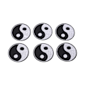 Miniatyrbillede 3 af 8: 6 stk. Yin Yang-patch Tai Chi-mønster DIY-tøjpatches Individualisering Bomulds-syninger Patches til skjortepakke Hat Tegnebog