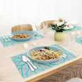 Pikkukuva 3 / 5: Pöytätabletit Teal, 6 kpl - Kudottu vinyylinen ruokapöydän tabletti, lämmönkestävä, liukumaton, pestävä, helposti pyyhittävä, kotiin ja keittiöön (6 tablettia)(B