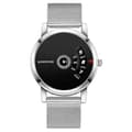Explosions Creative Pointerless Dial Business Watch Silver Mesh Belt Silver mesh belt Black dial