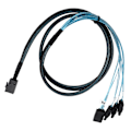 Pikkukuva 3 / 8: Mini SAS HD 12 Gt/s SFF-8643 - 4 SATA LSI-sovitinkortin kaapeli 1 m/1,1 jaardia punottua kuparia, vaihto