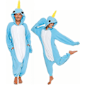 Miniatyrbillede 1 af 5: Funziez! Voksen plysdyr og havdyr cosplay-dragt til kvinder og mænd X-Large Narwhal