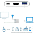 Pikkukuva 5 / 5: Usb-c - Hdmi-sovitin Usb C -latausporttisovitin Usb C -keskitin, hopea