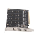 Miniatyrbilde 7 av 8: M.2 NVME SSD til PCIE X16 Adapter 4 Port Høyhastighets 4x32Gbps Soft Raid-kort med individuell LED-indikator for datamaskiner