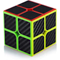 Miniatyrbilde 1 av 4: Magic Speed Cube 2x2 2x2x2 Speed Cube Magic Cube Karbonfiber Klistremerke Julegave til Barn Voksne Svart