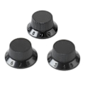 Miniatyrbilde 4 av 6: Gitarkontrollknappsett - 1 Volum 2 Tone - Topp Plast - Svart Black