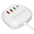 Miniatyrbilde 3 av 8: T3P USB-plugg multiportlader multifunksjonell 4-porters PD QC3.0 USB-laderhub 100-240VUK-plugg