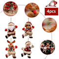Miniatyrbilde 3 av 5: 4 stk. Julepynt DIY Julegaver Julenissen Snømann Tre Anheng Dukke Ornament Hjem Soverom Bil Juletre, Juletre Anheng