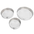 Miniatyrbillede 8 af 8: 3 stk. melsi 304 rustfrit stål rund melpulver filter sigte bage redskab