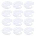 Miniatyrbillede 1 af 8: 12 stk. plastmalingspaletter i hvid med 10 huller til akvarelblanding