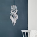 Miniatyrbillede 5 af 8: Drømmefanger Hul Hjerteform Håndstrikning Vægophæng Macrame Drømmefanger med Lys til Hjem Væg Vindue Bil