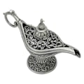 Miniatyrbillede 8 af 8: Antik messing arabisk lampe bordplade retro zinklegering legende ønske lys kostumefest dekoration