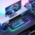 Miniatyrbild 4 av 5: Utökad Chroma Gaming Musmatta: Flerfärgad RGB-belysning, Svart