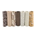 Miniatyrbillede 2 af 8: 7 stk 50*50 cm Bomuldsstof DIY Assorted Squares Pre Cut Sengesæt Quarters Bundle (Brun)