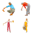 Miniatyrbillede 1 af 5: 1:64 Skala Miniature Maler Model Figurer Gadescene Diorama Layout