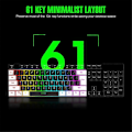 Pikkukuva 4 / 5: USB-johdollinen 61 näppäimen RGB-taustavalaistu tietokone-/MAC-näppäimistö, valkoinen