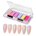 Miniatyrbild 3 av 8: Nagelpulver 6 färger Solid Hög ljusstyrka Hög temperaturbeständig Nail Art Mirror Glitterpulver för kvinnor tjej