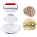 Miniatyrbilde 1 av 5: Hamburger Patty Maker hamburgerform Perfekt størrelse 5 tommers hamburgerform ring Enkel frigjøring rund hamburgersti Press for grill Tilbehørspakke (1 stk