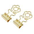Miniatyrbillede 4 af 8: 100 stk. Mini Binder Clips Blomsterform Stærk Klemmekraft Metal Lang Hale Clips Kontorartikler Guld