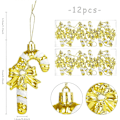 Miniatyrbillede 2 af 5: 12 stk. Glitrende julekæppe 11 cm til juletræspynt Ornamenter Slikkestok Hængende Guld og Hvide Striber