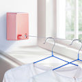 Miniatyrbilde 5 av 8: 4,2 m klesvaskesnor i rustfritt stål, sammenleggbar, slagfri klesvaskesnor for hjemmets balkong, rosa