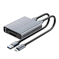 Miniatyrbild 5 av 5: CFexpress Minneskort Typ B + Typ A 2-I-1 USB 3.1 Gen2 10Gbps Kortläsare Adapter Dubbla Fack med USB C / USB A