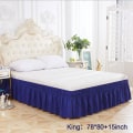 Miniatyrbillede 4 af 6: Sengeskørt Elastic Wrap Vaskbar Fade Proof Wrap Around Sengeskørt til Home Hotel Ming Blue King
