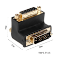 Miniatyrbillede 2 af 5: 90 Graders Vinkelret Dvi 24+5 D Dvi-i Digital Dual Link Han til Hun Forlængeradapter Til Hdtv Lcd Skærm