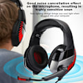 Miniatyrbillede 8 af 8: Headset til hovedmonteret computer med lysende gaming-headset til PS4 (sort rød)