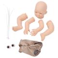 Miniatyrbild 7 av 8: Simulering Omålad Reborn Dockkit Vinyl Oavslutad Babydocka Gjutform Delar Set 18 Tum
