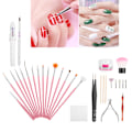 Miniatyrbild 4 av 8: Professionellt nagelkonstverktyg nagelbandstrimningskvarn pusher set gelborstar kit