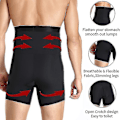 Miniatyrbillede 2 af 4: Abdominal Kompression Højtaljet Træner Kropsshaper Boxer Briefs til Mænd XL Sort