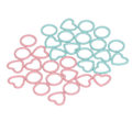 Miniatyrbillede 3 af 8: 32 stk. strikkepindemarkører runde hjerteformede metal hæklemaskemarkører ringe til DIY håndlavede håndværk pink blå