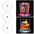 Miniatyrbillede 1 af 8: 3 stk. LED lys coaster akryl krystal tynd kop cocktail glas bar bartender lysende coaster